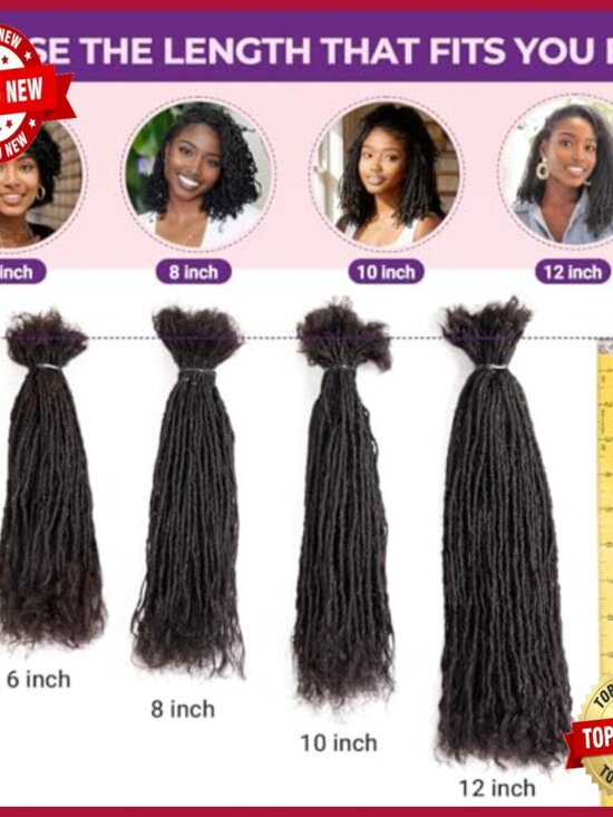 Human Hair Sister Locs Extensions 10 Inch Micro Locks Curly Tips main image 4